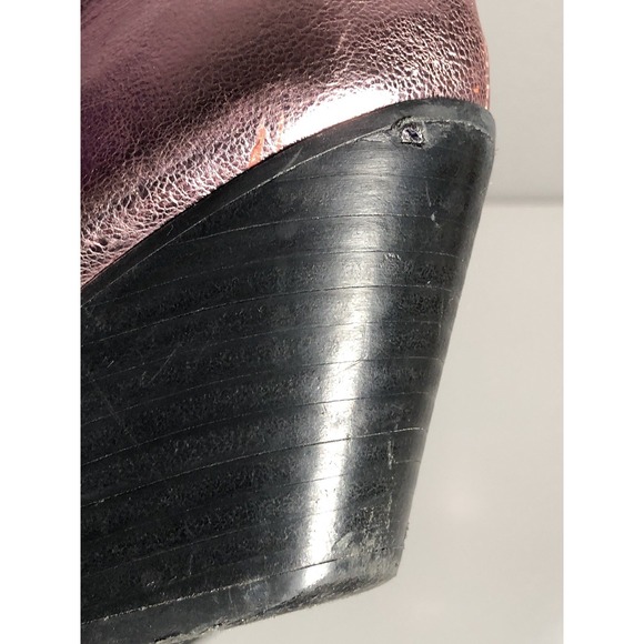 Billini Andi Metallic Pink Fringe Cowboy Cowgirl Boots Womens Damaged Heels 9 - Picture 8 of 16